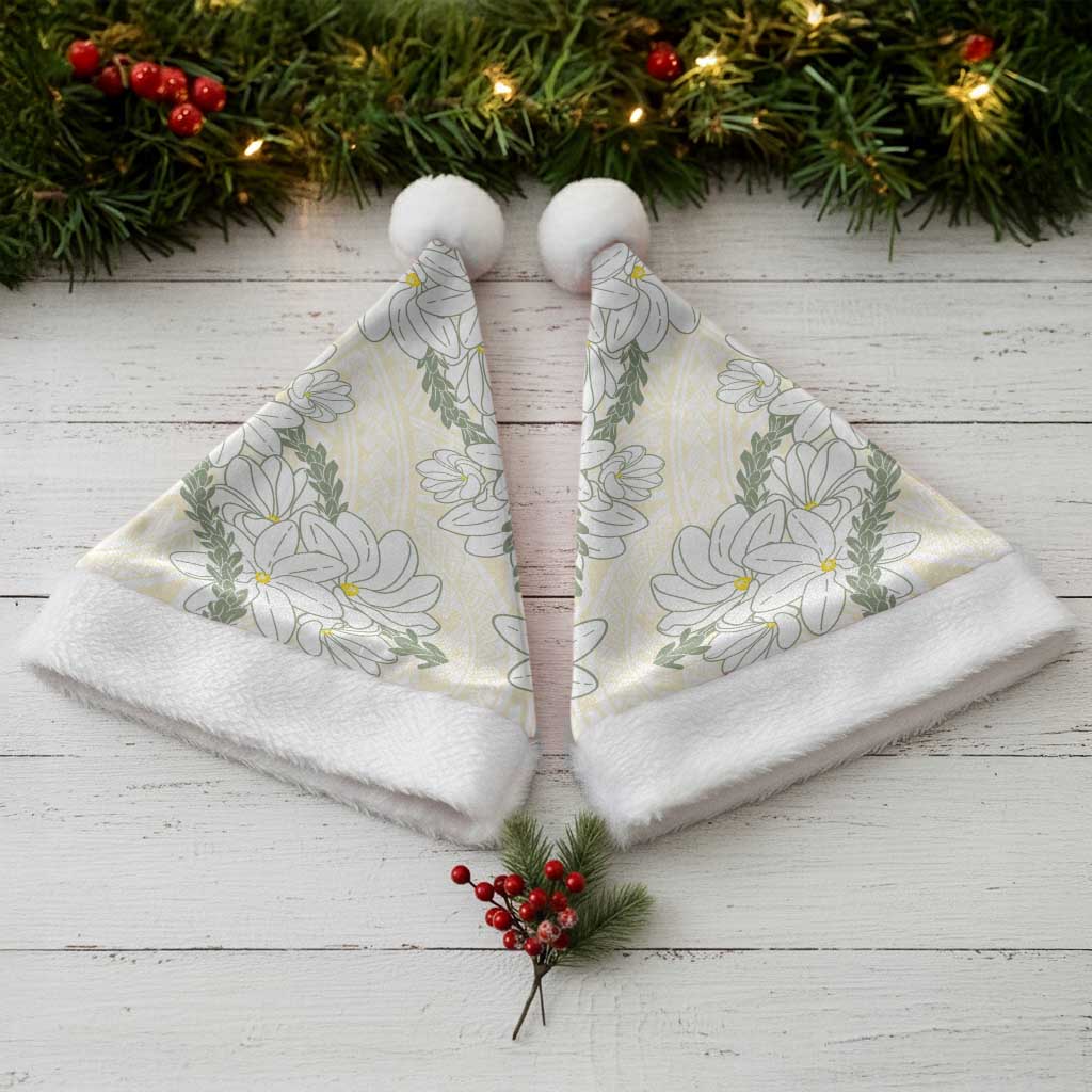 Ia Orana Tahiti Tiare Christmas Santa Hat Lemon Yellow Lei - Polynesian Pride