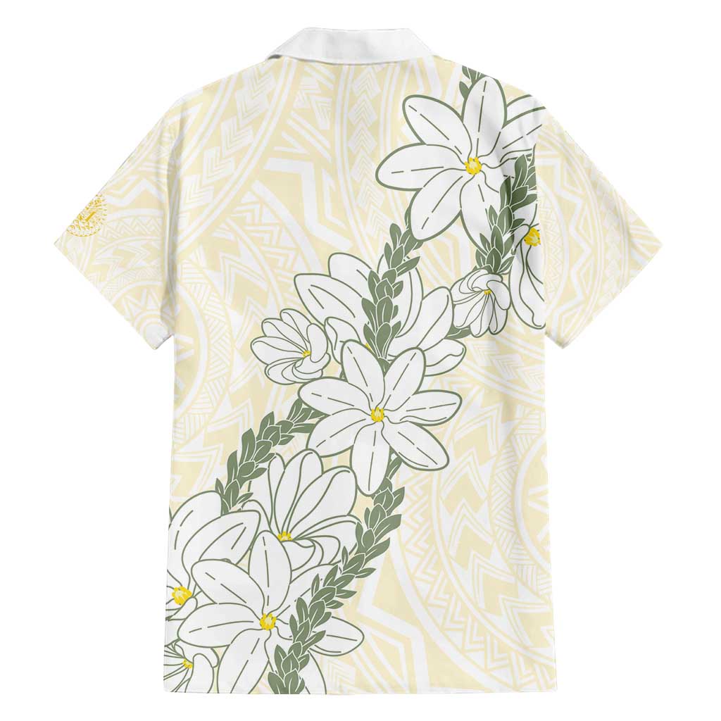 Ia Orana Tahiti Tiare Family Matching Long Sleeve Bodycon Dress and Hawaiian Shirt Lemon Yellow Lei - Polynesian Pride