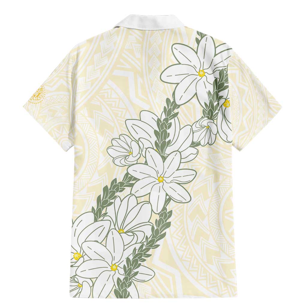 Ia Orana Tahiti Tiare Family Matching Mermaid Dress and Hawaiian Shirt Lemon Yellow Lei - Polynesian Pride