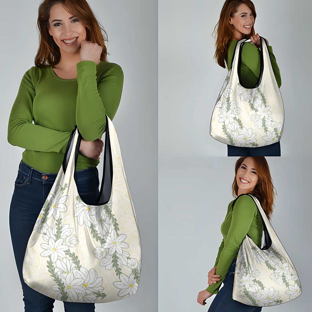 Ia Orana Tahiti Tiare Grocery Bag Lemon Yellow Lei - Polynesian Pride