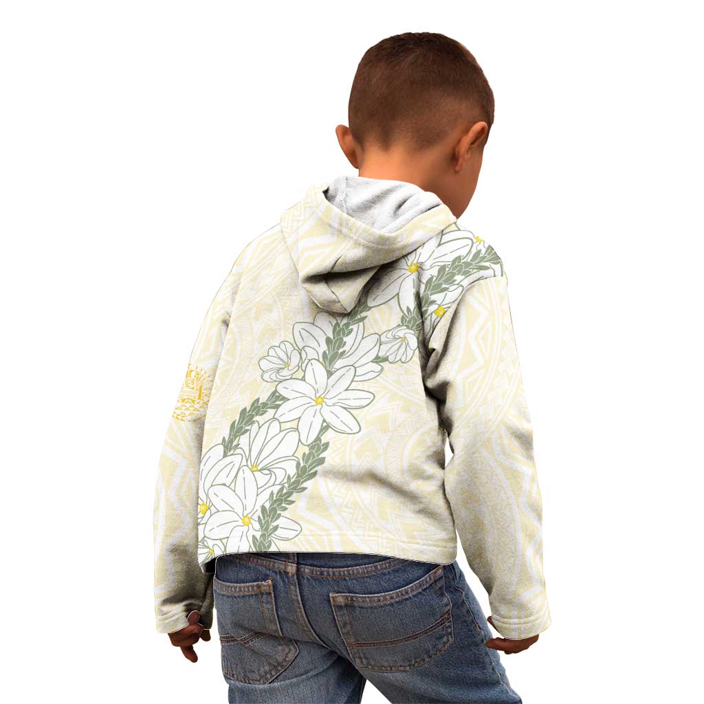 Ia Orana Tahiti Tiare Kid Hoodie Lemon Yellow Lei - Polynesian Pride