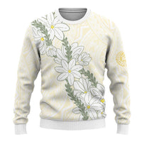 Ia Orana Tahiti Tiare Ugly Christmas Sweater Lemon Yellow Lei - Polynesian Pride