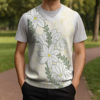 Ia Orana Tahiti Tiare Christmas Knitted V-Neck Vest Lemon Yellow Lei LT7 - Polynesian Pride