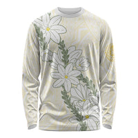 Ia Orana Tahiti Tiare Long Sleeve Shirt Lemon Yellow Lei LT7 Unisex Lemon - Polynesian Pride