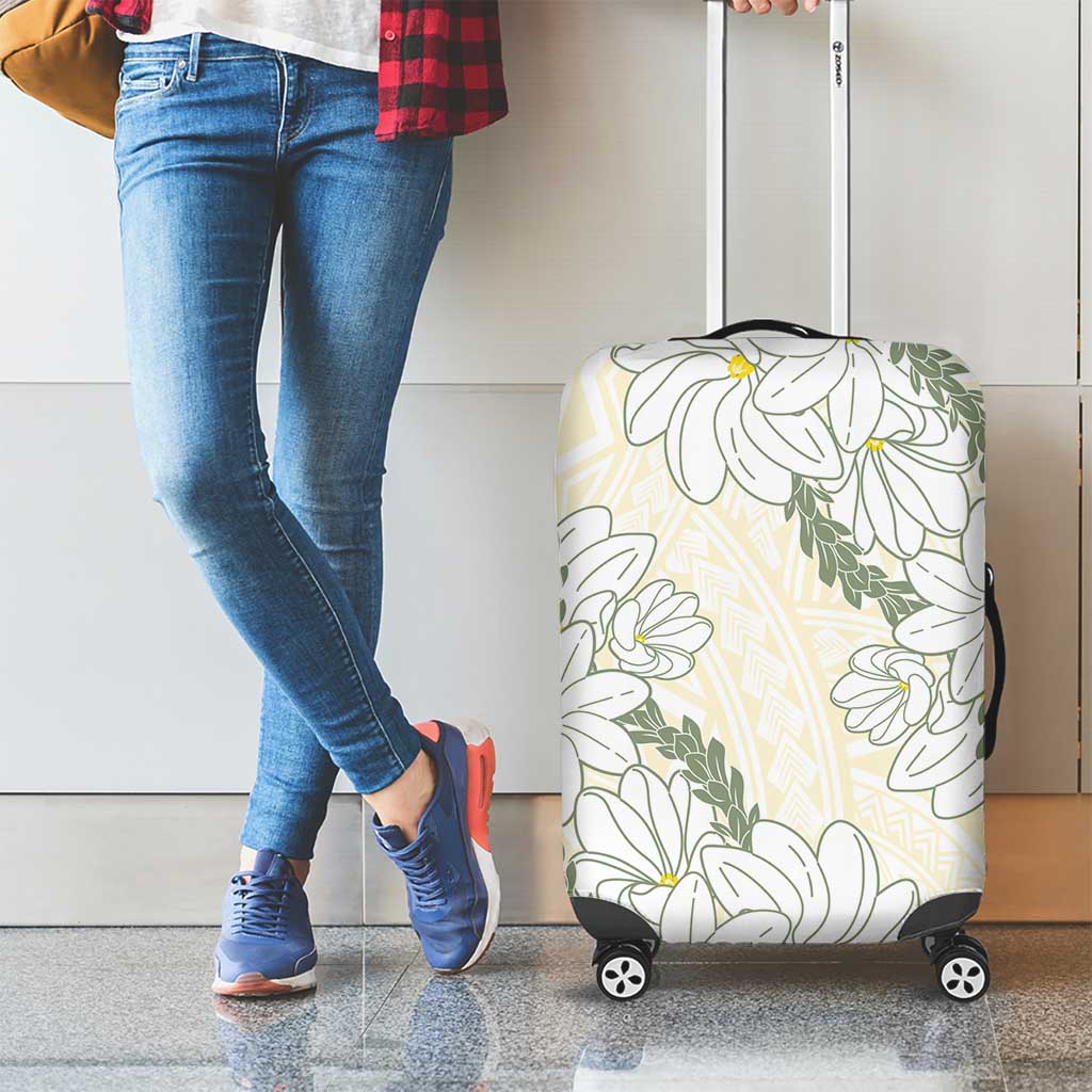 Ia Orana Tahiti Tiare Luggage Cover Lemon Yellow Lei - Polynesian Pride