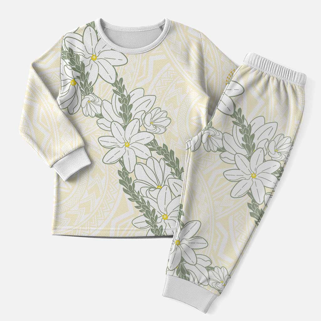 Ia Orana Tahiti Tiare Christmas Pajama Set Lemon Yellow Lei LT7 Men Lemon - Polynesian Pride