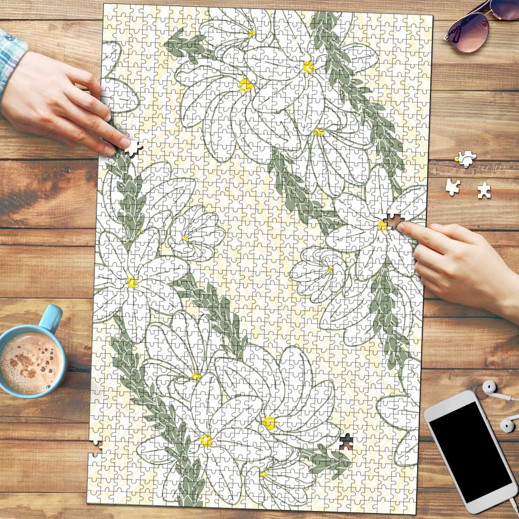 Ia Orana Tahiti Tiare Puzzle Lemon Yellow Lei LT7 Lemon - Polynesian Pride