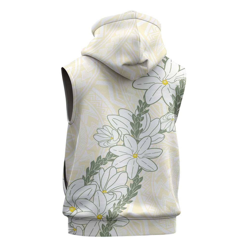 Ia Orana Tahiti Tiare Sleeveless Hoodie Lemon Yellow Lei LT7 - Polynesian Pride