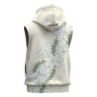 Ia Orana Tahiti Tiare Sleeveless Zip Hoodie Lemon Yellow Lei - Polynesian Pride