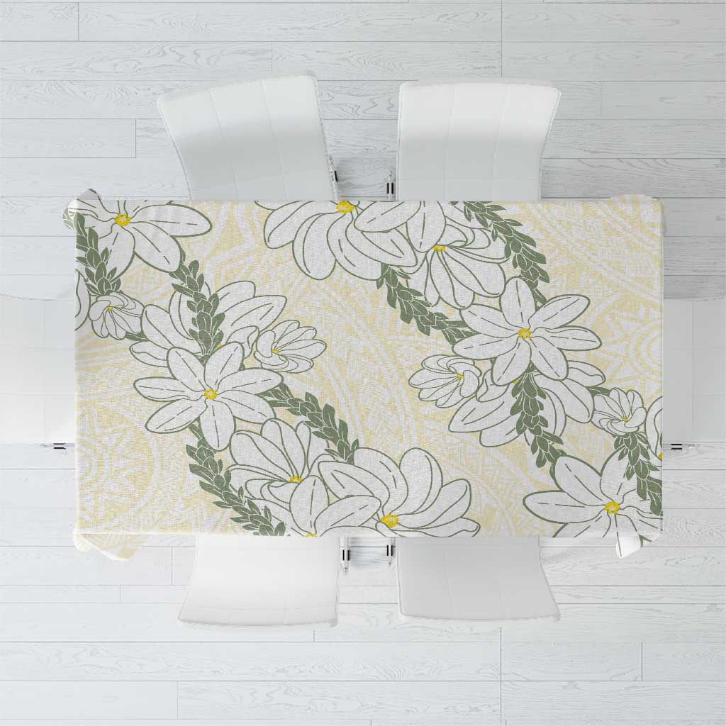 Ia Orana Tahiti Tiare Tablecloth Lemon Yellow Lei LT7 Lemon - Polynesian Pride