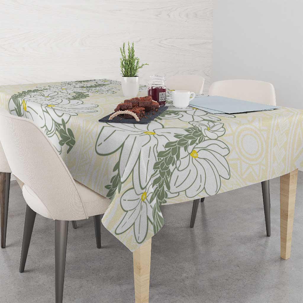 Ia Orana Tahiti Tiare Tablecloth Lemon Yellow Lei LT7 - Polynesian Pride