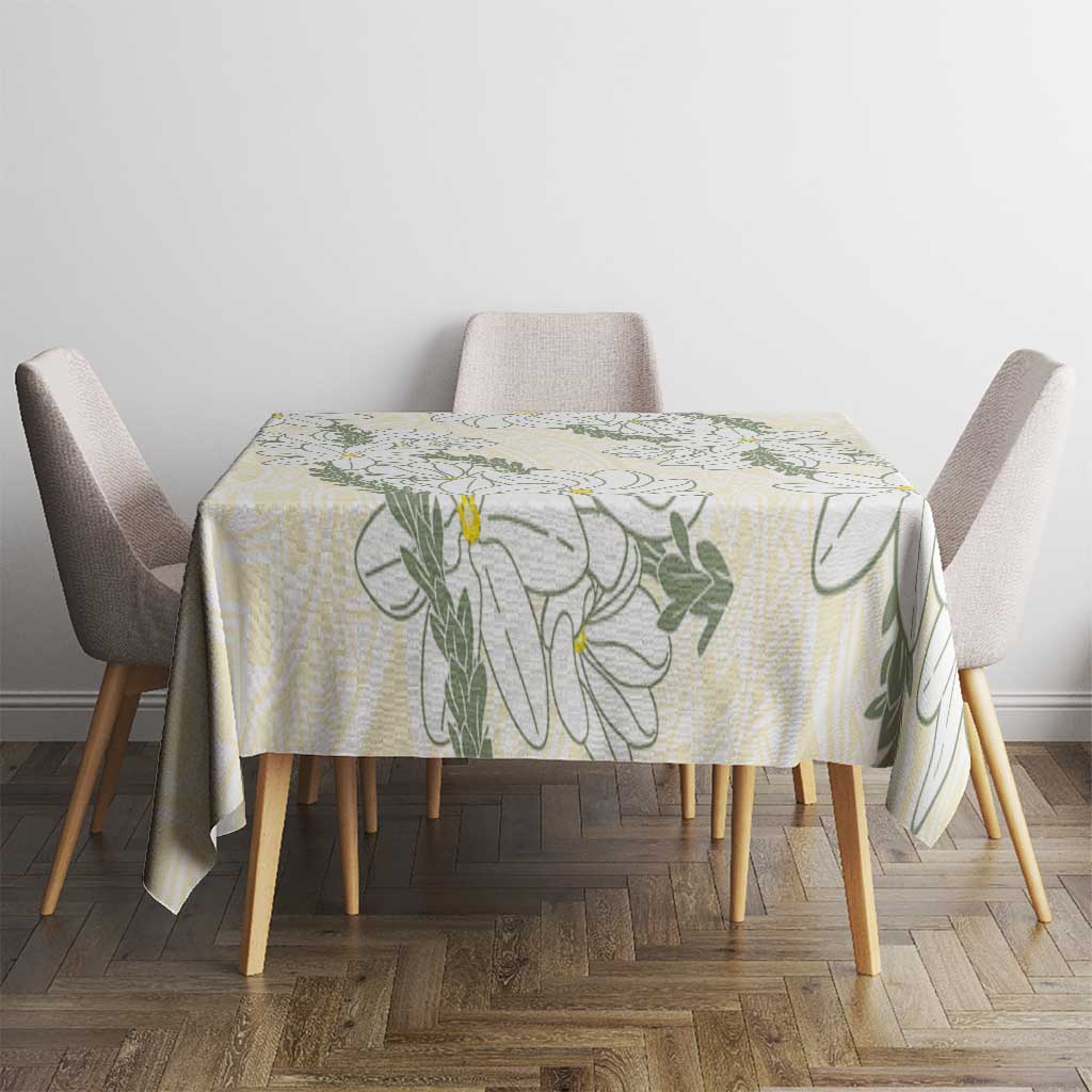 Ia Orana Tahiti Tiare Tablecloth Lemon Yellow Lei LT7 - Polynesian Pride