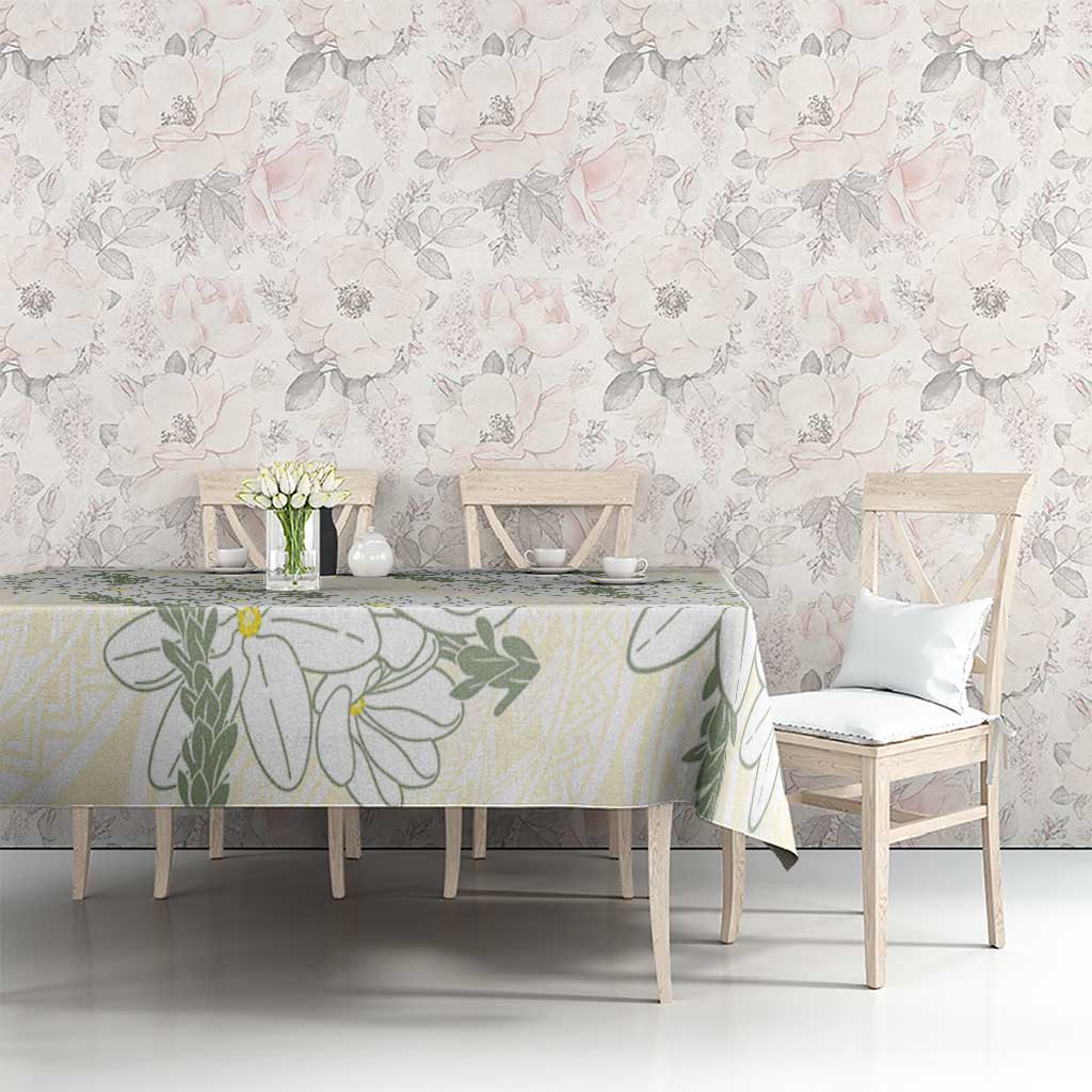 Ia Orana Tahiti Tiare Tablecloth Lemon Yellow Lei LT7 - Polynesian Pride