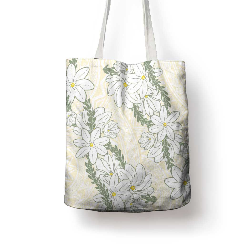 Ia Orana Tahiti Tiare Tote Bag Lemon Yellow Lei - Polynesian Pride