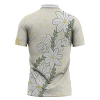 Ia Orana Tahiti Tiare Zipper Polo Shirt Lemon Yellow Lei LT7 - Polynesian Pride