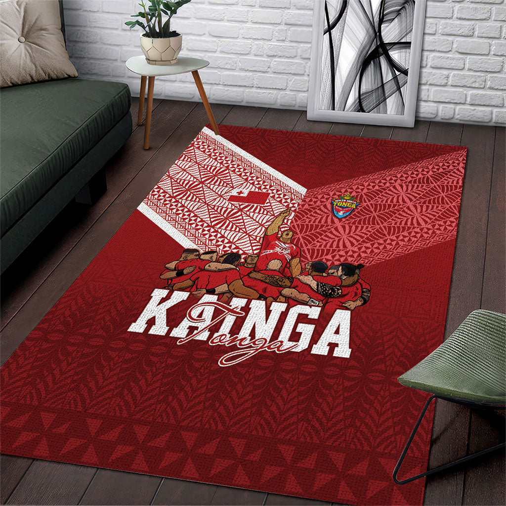 Mate Ma'a Tonga Ngatu Area Rug Kainga - Sipi Tau LT7 Red - Polynesian Pride