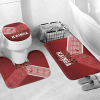 Mate Ma'a Tonga Ngatu Bathroom Set Kainga - Sipi Tau LT7 Mat Set Only (3 pcs) One Size Red - Polynesian Pride