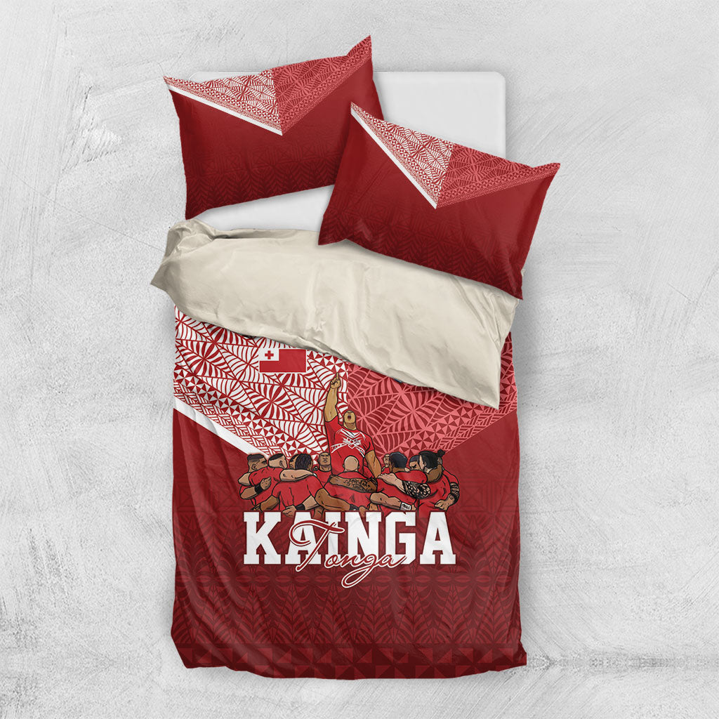 Mate Ma'a Tonga Ngatu Bedding Set Kainga - Sipi Tau LT7 US Twin 172cm x 218cm Red - Polynesian Pride