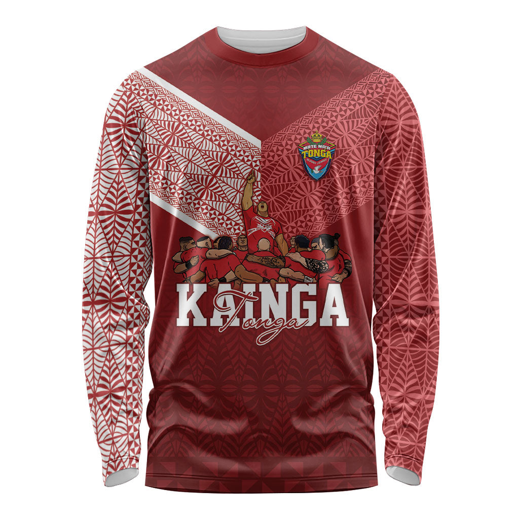 Mate Ma'a Tonga Custom Ngatu Long Sleeve Shirt Kainga - Sipi Tau