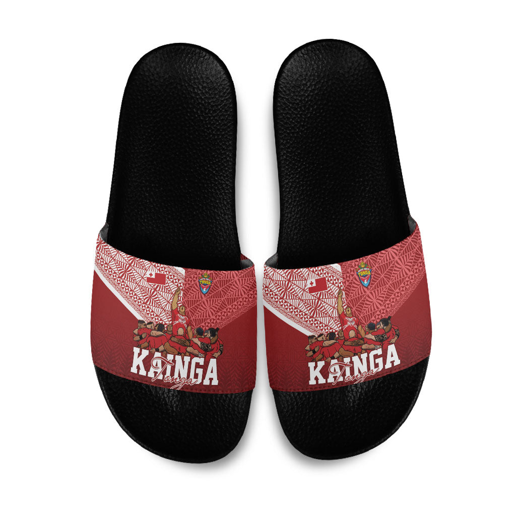 Mate Ma'a Tonga Ngatu Slide Sandals Kainga - Sipi Tau LT7 Red - Polynesian Pride