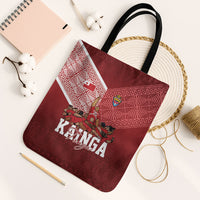 Mate Ma'a Tonga Ngatu Tote Bag Kainga - Sipi Tau LT7 Black Strap One Size Red - Polynesian Pride