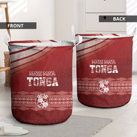 Mate Ma'a Tonga Laundry Basket Basic Ngatu Kupesi Motif LT7 - Polynesian Pride