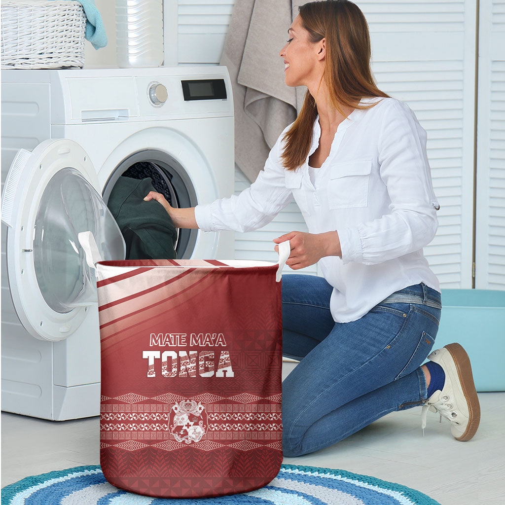 Mate Ma'a Tonga Laundry Basket Basic Ngatu Kupesi Motif LT7 - Polynesian Pride