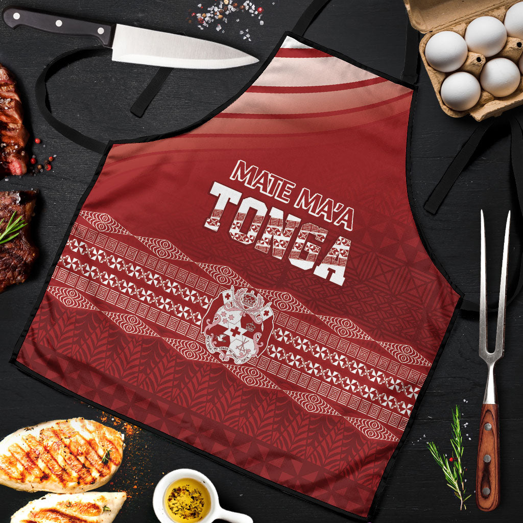 Mate Ma'a Tonga Apron Basic Ngatu Kupesi Motif LT7 Red - Polynesian Pride