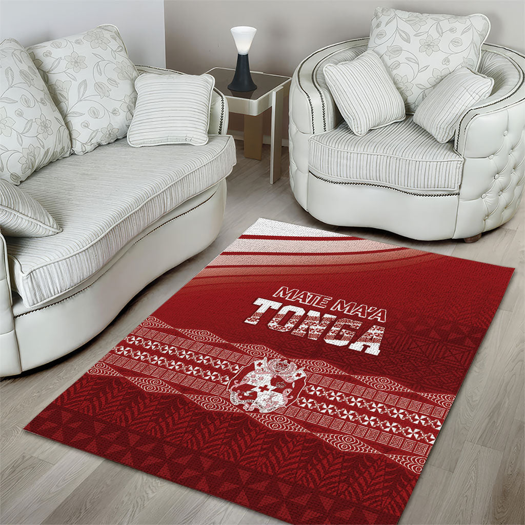 Mate Ma'a Tonga Area Rug Basic Ngatu Kupesi Motif LT7 - Polynesian Pride