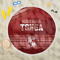 Mate Ma'a Tonga Beach Blanket Basic Ngatu Kupesi Motif LT7 One Size 150cm Red - Polynesian Pride