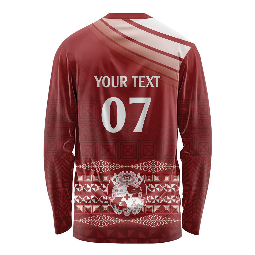Mate Ma'a Tonga Custom Long Sleeve Shirt Basic Ngatu Kupesi Motif LT7 - Polynesian Pride