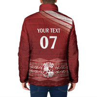 Mate Ma'a Tonga Custom Padded Jacket Basic Ngatu Kupesi Motif