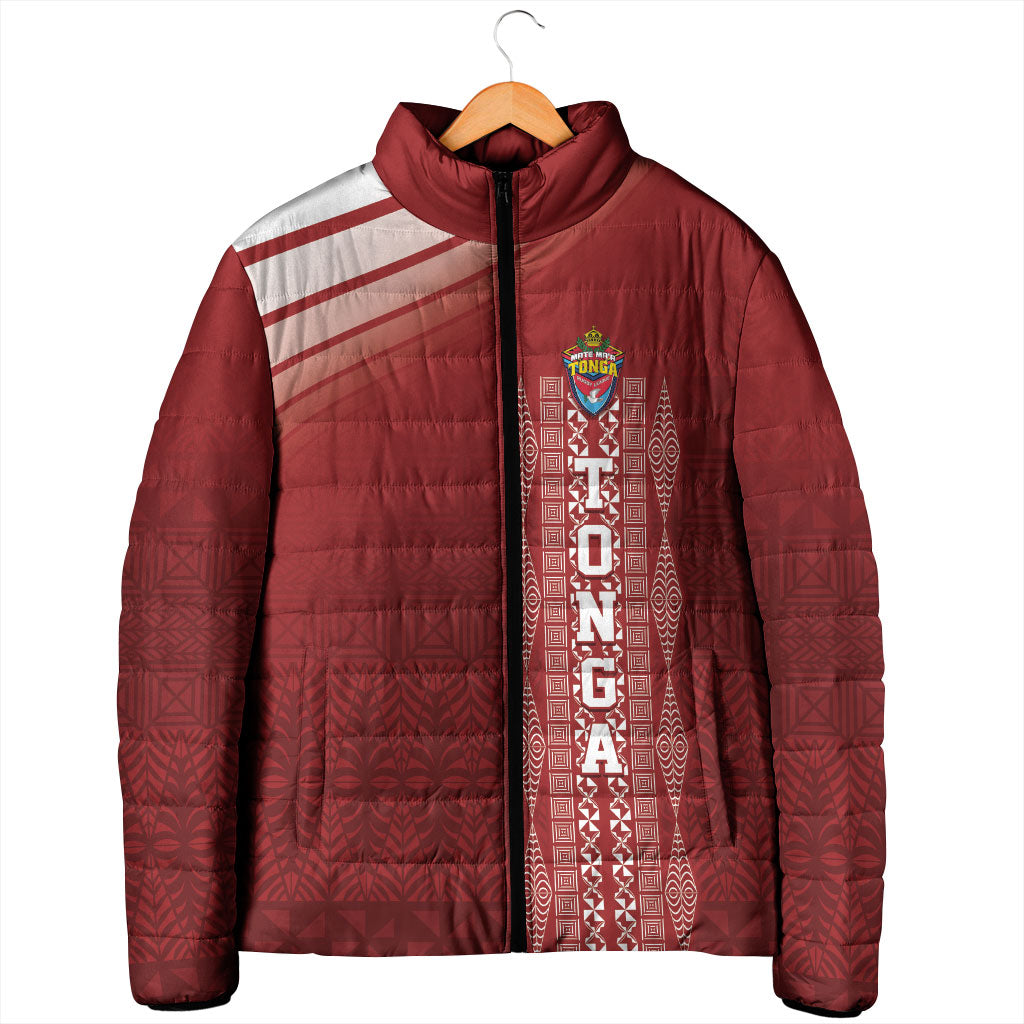 Mate Ma'a Tonga Custom Padded Jacket Basic Ngatu Kupesi Motif
