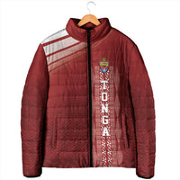 Mate Ma'a Tonga Custom Padded Jacket Basic Ngatu Kupesi Motif