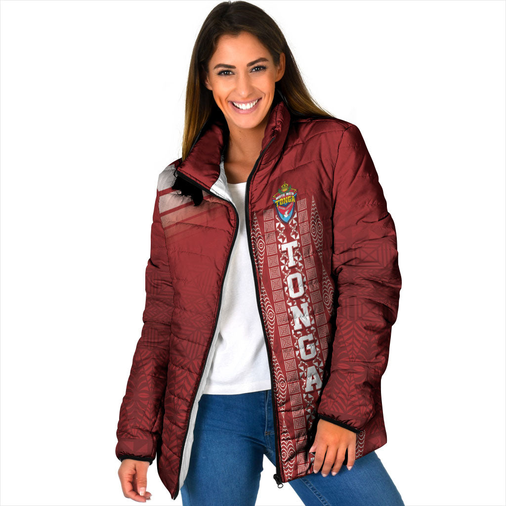 Mate Ma'a Tonga Custom Padded Jacket Basic Ngatu Kupesi Motif