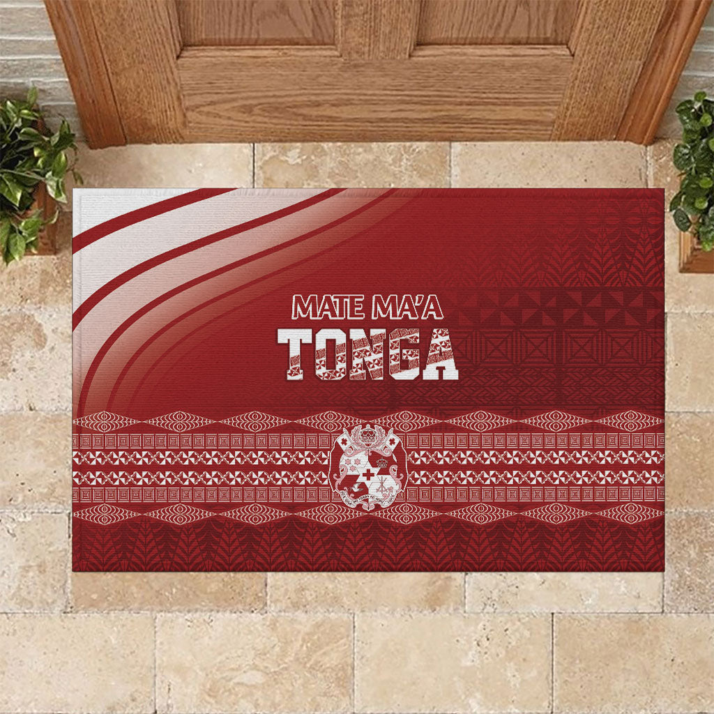 Mate Ma'a Tonga Rubber Doormat Basic Ngatu Kupesi Motif
