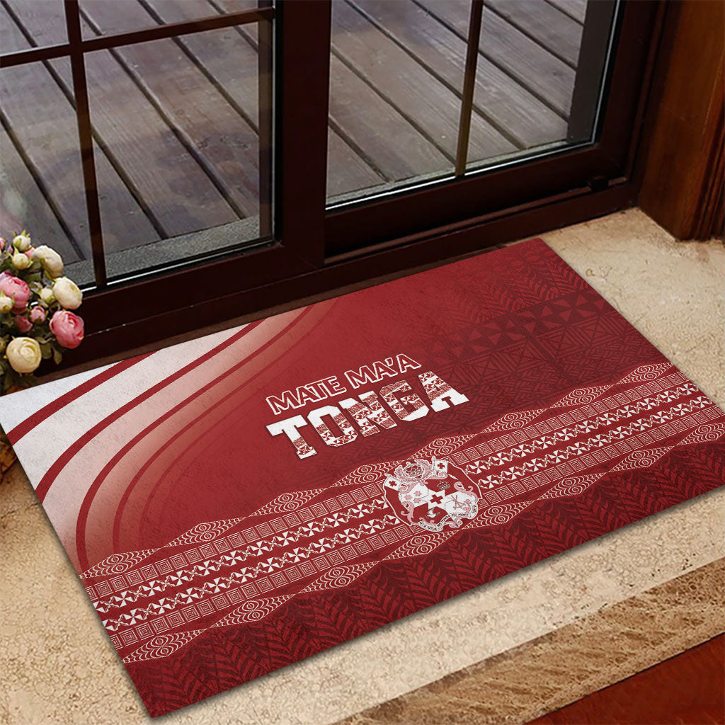 Mate Ma'a Tonga Rubber Doormat Basic Ngatu Kupesi Motif LT7 - Polynesian Pride
