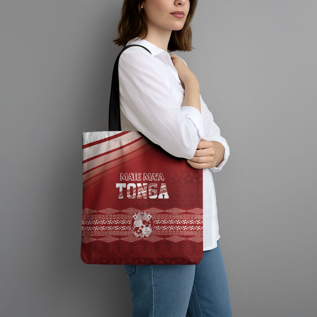 Mate Ma'a Tonga Tote Bag Basic Ngatu Kupesi Motif LT7 - Polynesian Pride