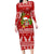 Hawaii Tiki Christmas Family Matching Long Sleeve Bodycon Dress and Hawaiian Shirt Mele Kalikimaka LT7 Mom's Dress Red - Polynesian Pride