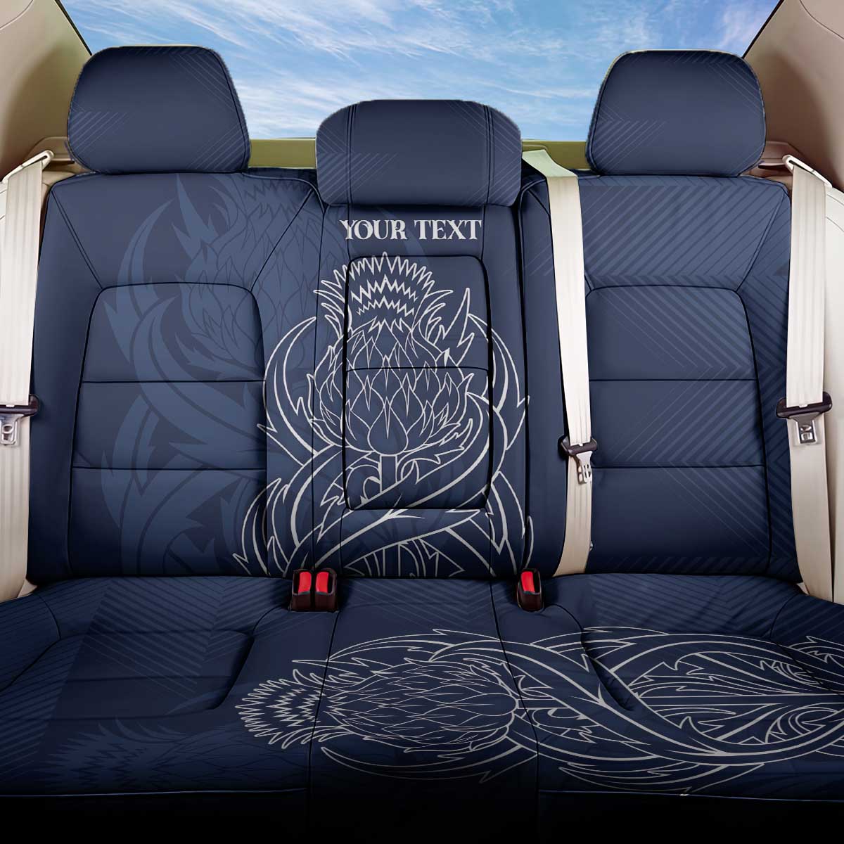 Scotland Rugby Personalized Back Car Seat Cover Thistle Royal Style