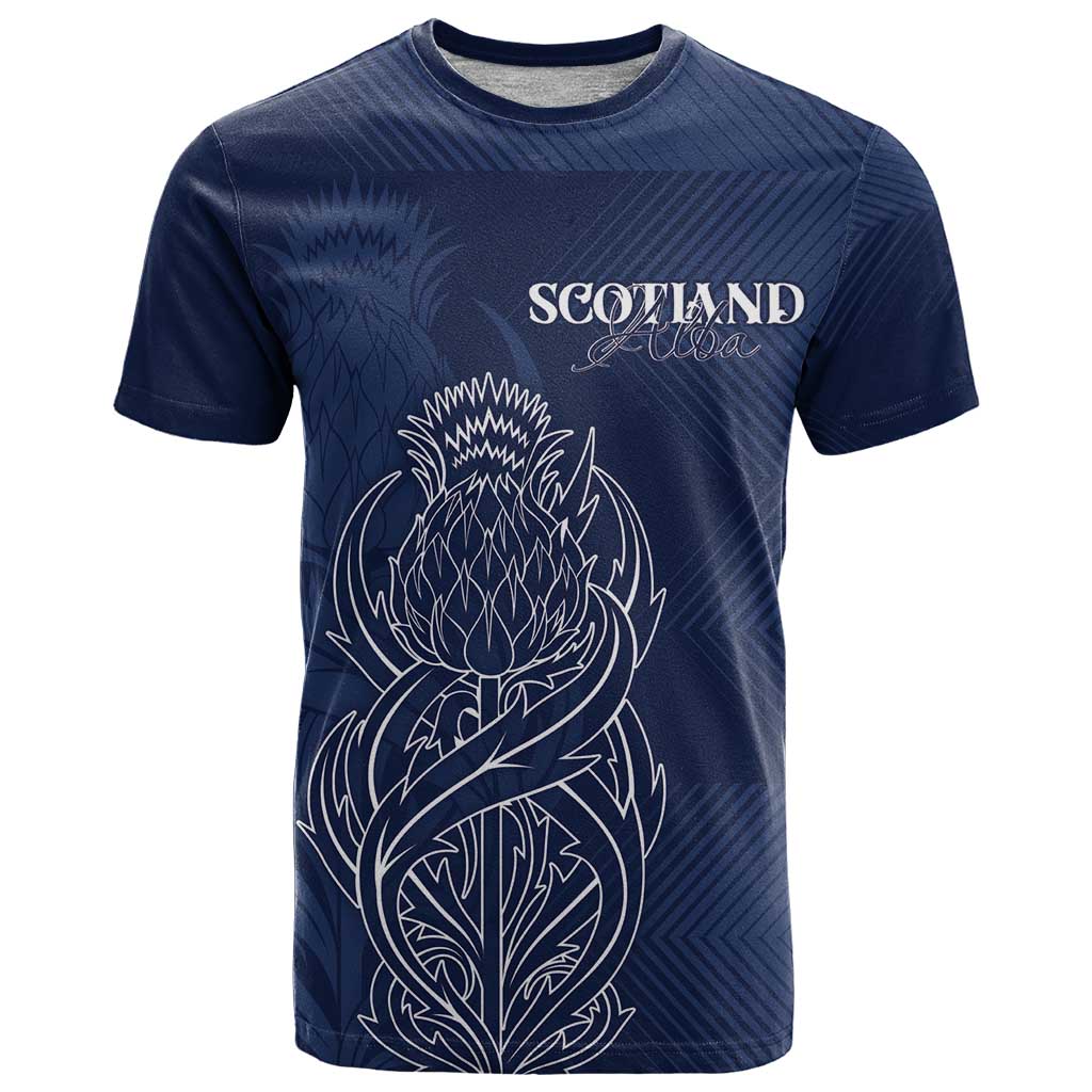 Scotland Rugby Personalized T Shirt Thistle Royal Style