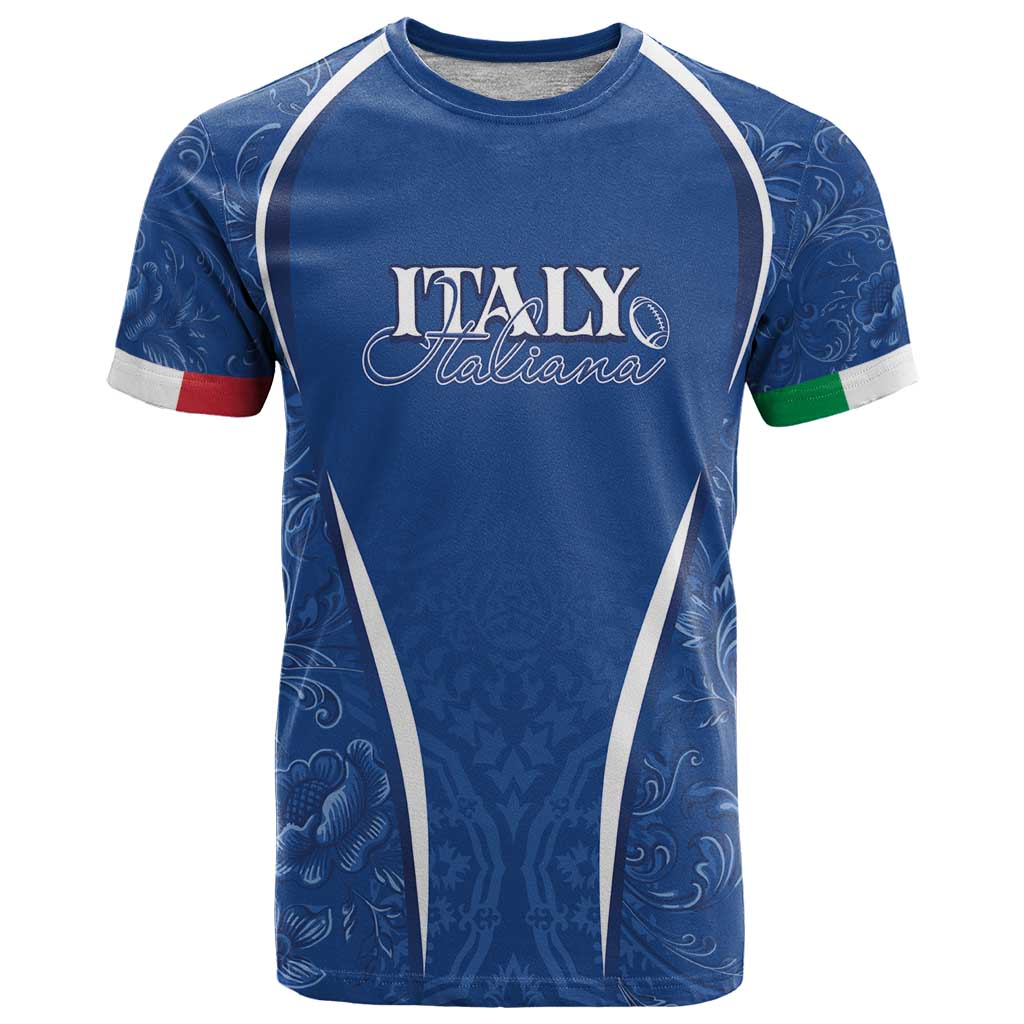 Italy Rugby Personalized T Shirt Azzurro Savoia - Renaissance Inspired