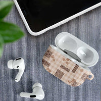 Hawaiian Quilt Tapa On Beige Palaka Motifs AirPods Case LT7 - Polynesian Pride