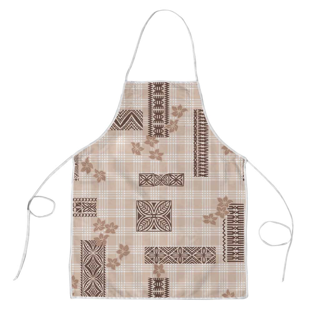 Hawaiian Quilt Tapa On Beige Palaka Motifs Apron LT7 Beige - Polynesian Pride