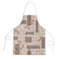 Hawaiian Quilt Tapa On Beige Palaka Motifs Apron LT7 Beige - Polynesian Pride