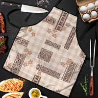 Hawaiian Quilt Tapa On Beige Palaka Motifs Apron LT7 Beige - Polynesian Pride