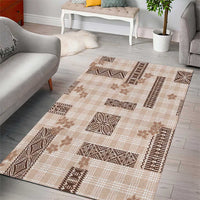 Hawaiian Quilt Tapa On Beige Palaka Motifs Area Rug LT7 - Polynesian Pride