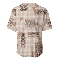 Hawaiian Quilt Tapa On Beige Palaka Motifs Baseball Jersey LT7 - Polynesian Pride
