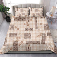 Hawaiian Quilt Tapa On Beige Palaka Motifs Bedding Set LT7 - Polynesian Pride