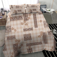 Hawaiian Quilt Tapa On Beige Palaka Motifs Bedding Set LT7 - Polynesian Pride